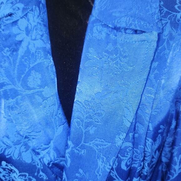 Torrid Floral Jacquard Trench Jacket Coat Womens Plus 2X Blue Elegant Holiday - Picture 4 of 12